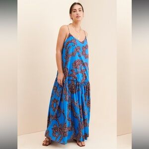 Anthropologie Atsu Flounced Paisley Maxi Dress